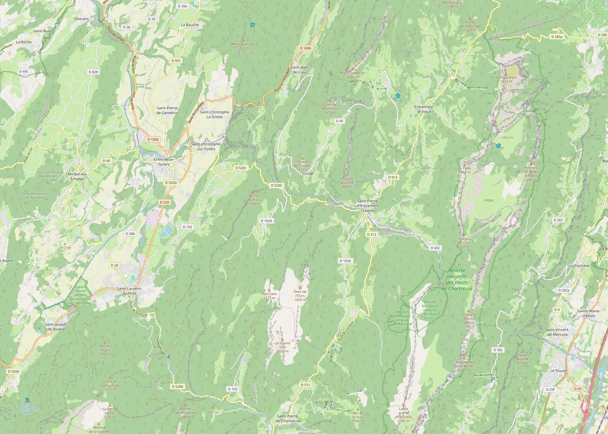 Carte OpenStreetMap de la Chartreuse