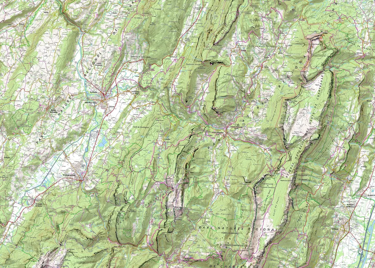 Carte topographique de la Chartreuse